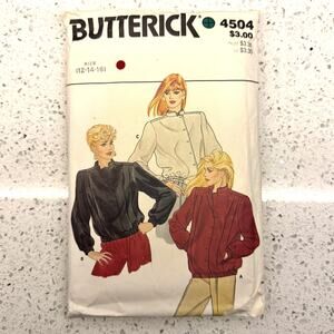 Vintage 1980s Butterick 4504 Sewing Pattern Womens Sz S-M Bomber Jacket COMPLETE